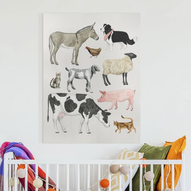 Canvas schilderijen Farm Animal Family II