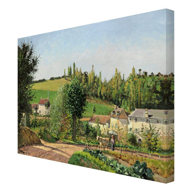 Canvas schilderijen Camille Pissarro - Hamlet In The SurRolling Hillss Of Pontoise
