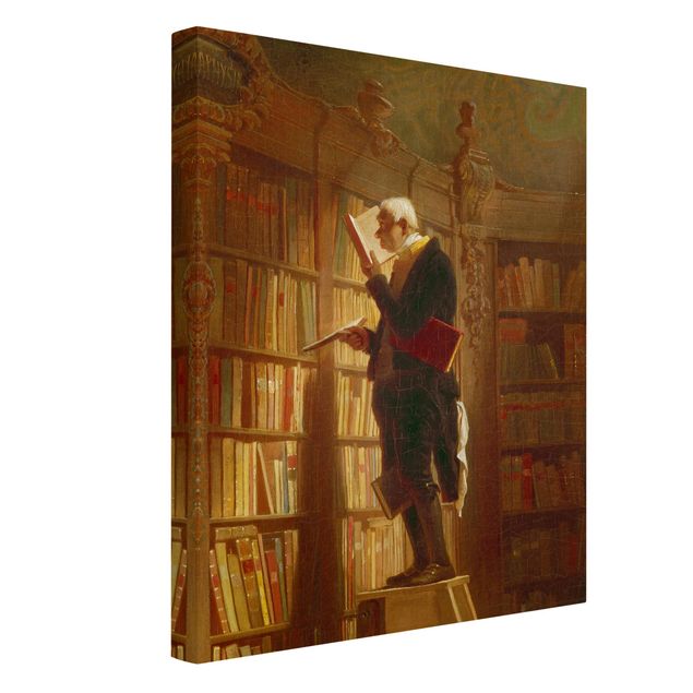 Canvas schilderijen Carl Spitzweg - The Bookworm (Detail)