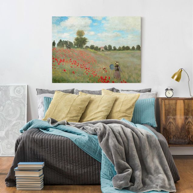 Canvas schilderijen Claude Monet - Poppy Field Near Argenteuil