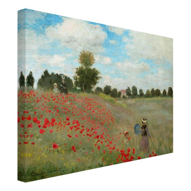 Canvas schilderijen Claude Monet - Poppy Field Near Argenteuil