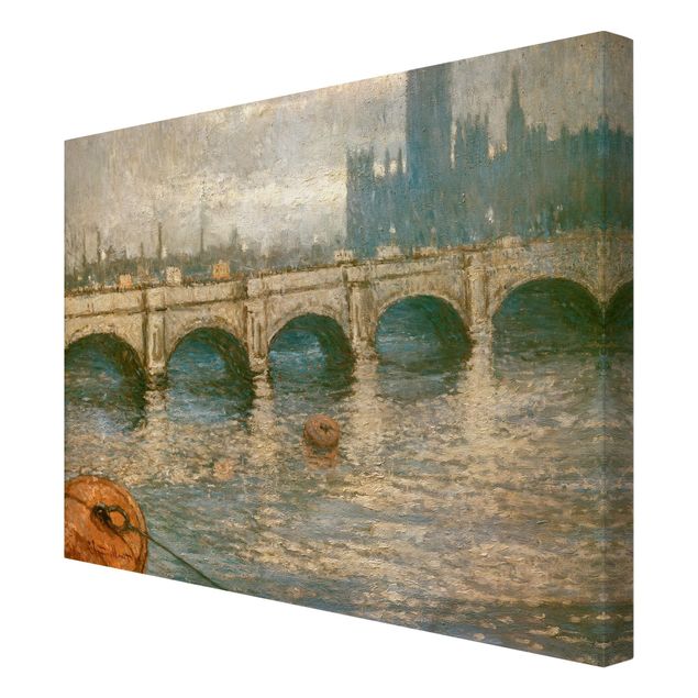 Canvas schilderijen Claude Monet - Thames Bridge And Parliament Building In London