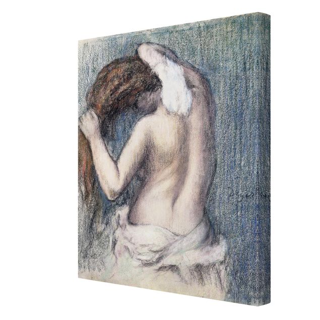 Canvas schilderijen Edgar Degas - Woman Wiping