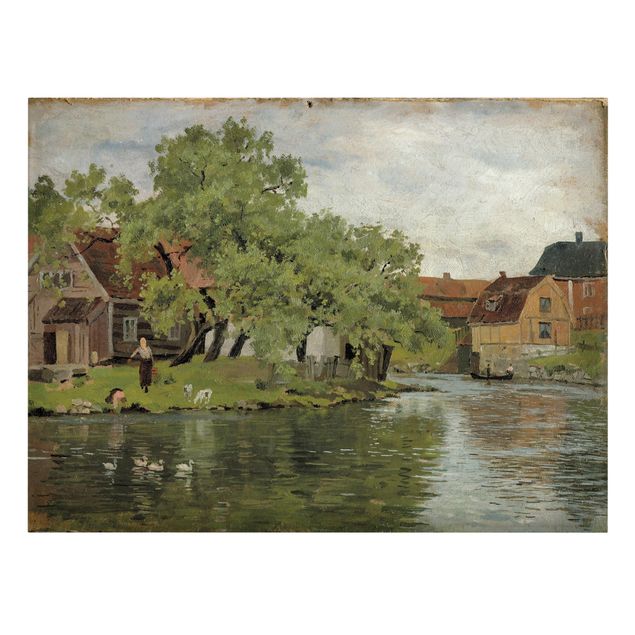 Canvas schilderijen Edvard Munch - Scene On River Akerselven