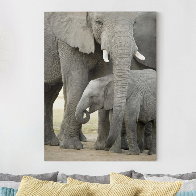 Canvas schilderijen Elephant Love