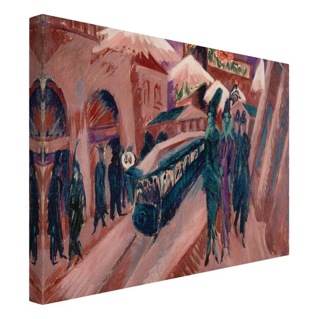 Canvas schilderijen Ernst Ludwig Kirchner - Leipziger Street With Eectric Train