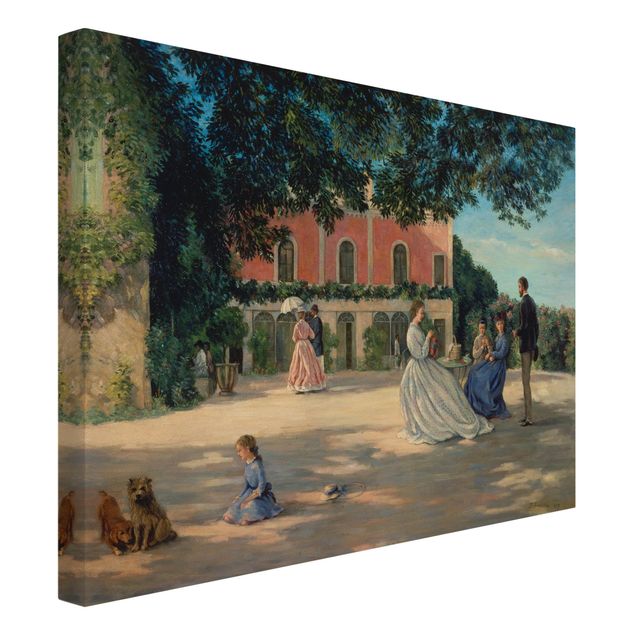 Canvas schilderijen Frédéric Bazille - Family Reunion On The Terrace At Meric