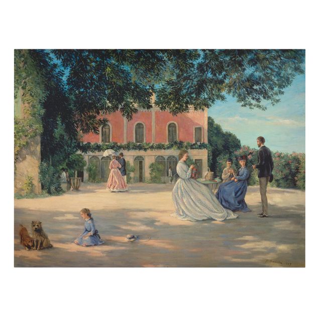 Canvas schilderijen Frédéric Bazille - Family Reunion On The Terrace At Meric