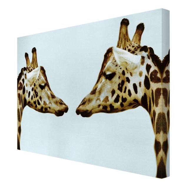 Canvas schilderijen Giraffes In Love