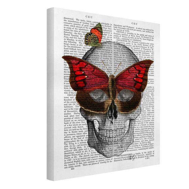 Canvas schilderijen Scary Reading - Butterfly Mask
