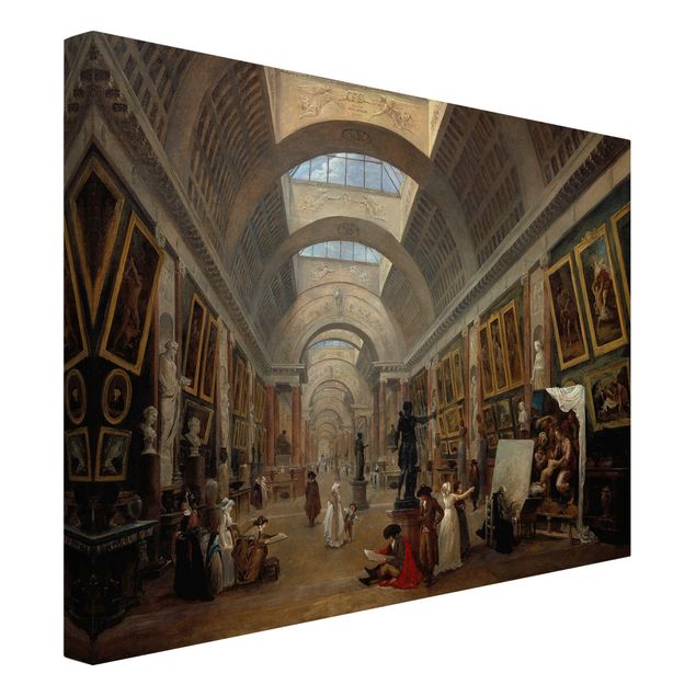 Canvas schilderijen Hubert Robert - The Equipment Project For The Large Gallery Of The Louvre