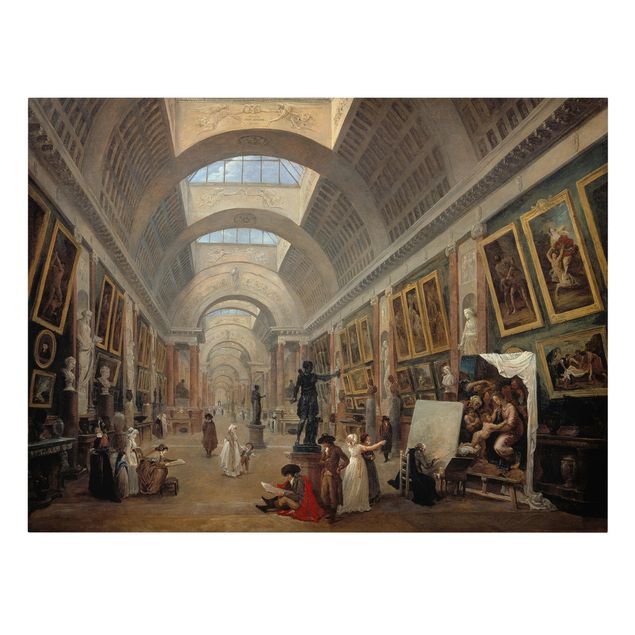 Canvas schilderijen Hubert Robert - The Equipment Project For The Large Gallery Of The Louvre