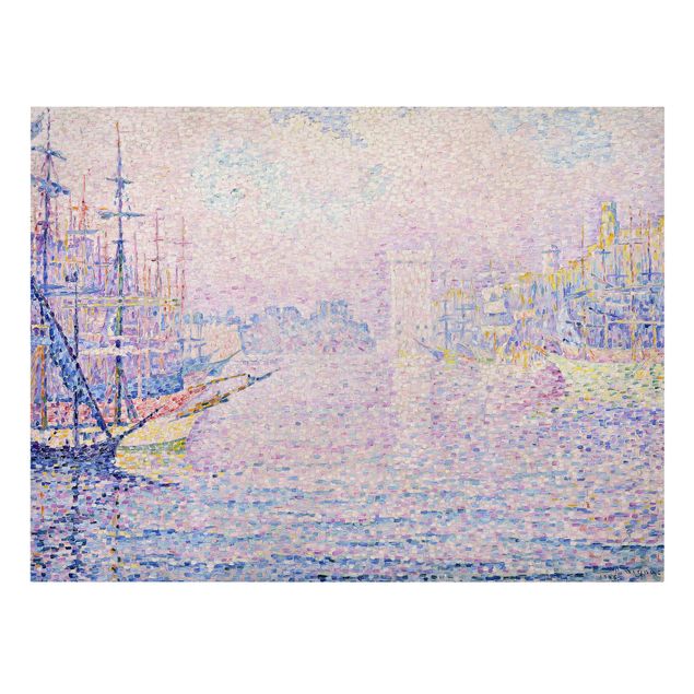 Canvas schilderijen Paul Signac - The Port Of Marseille, Morning Mist
