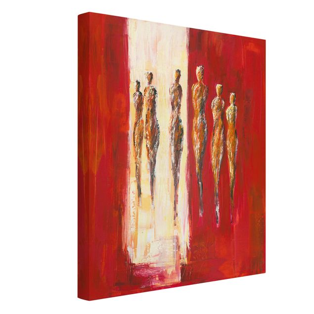 Canvas schilderijen Six Figures In Red