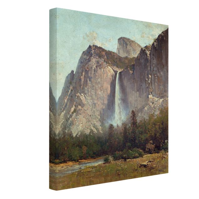 Canvas schilderijen Thomas Hill - Bridal Veil Falls - Yosemite Valley