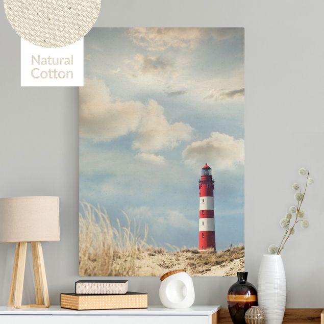 Natuurlijk canvas schilderijen Lighthouse Betwen Dunes