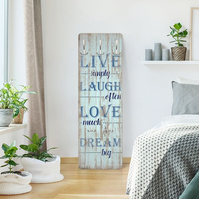 Wandkapstokken houten paneel Live simply