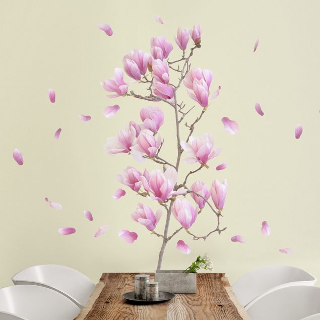 Muurstickers bloemen Magnolia branch set