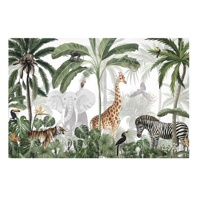 Canvas schilderijen - Majestic animal world in the jungle