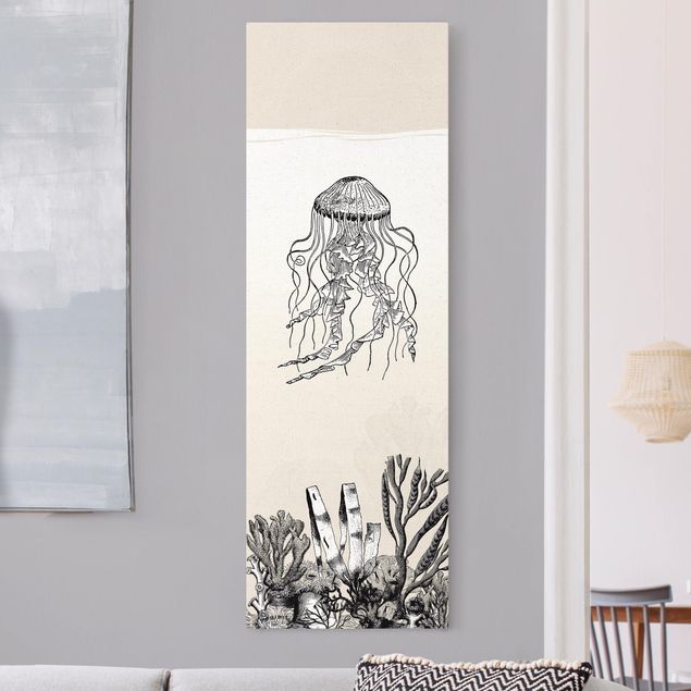 Natuurlijk canvas schilderijen Illusion Of The Ocean Medusa