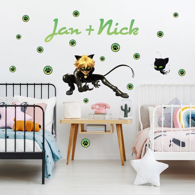 Muurstickers - Miraculous Cat Noir Customised Name