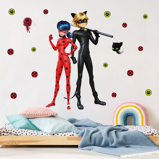 Muurstickers Miraculous Ladybug And Cat Noir Are Ready