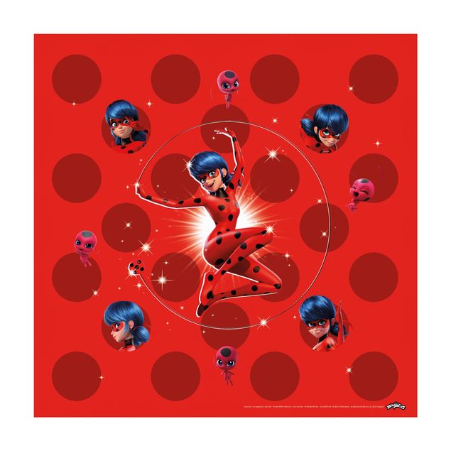 Vinyl tapijt - Miraculous Ladybug On Red Dots