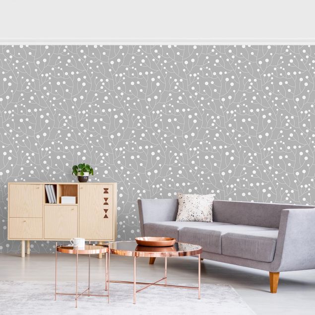 Fotobehang Natural Pattern Growth With Dots On Gray