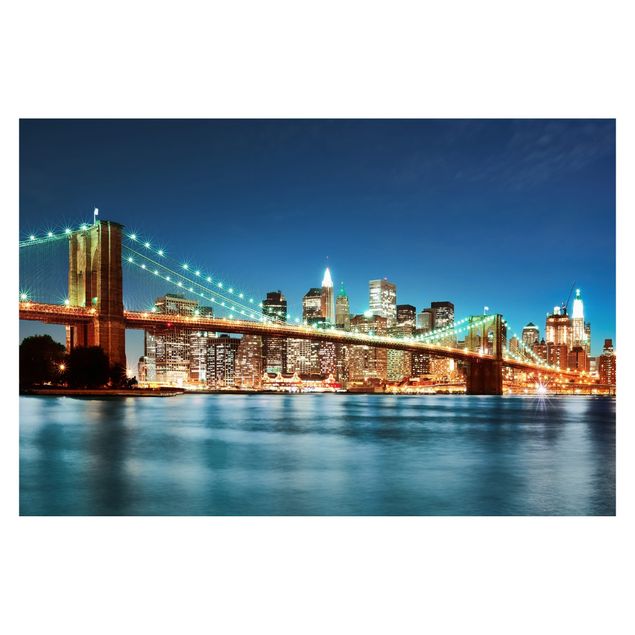 Fotobehang Nighttime Manhattan Bridge