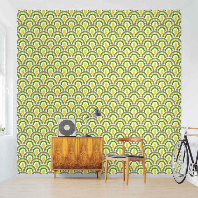 Patroonbehang No.TA99 Retro Pattern Green-Yellow