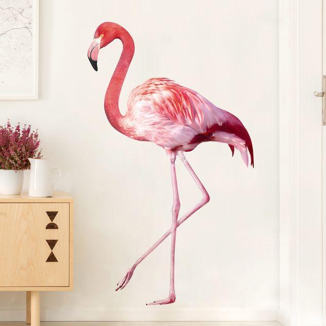 Muurstickers dieren No.yk21 pink flamingo