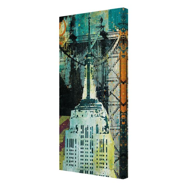 Leinwandbild - NY Graffiti Empire State Building - Hochformat - 1:2