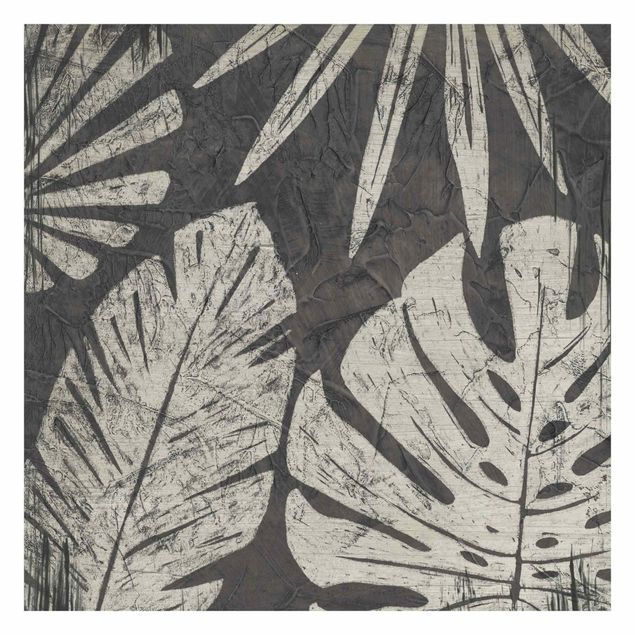 Fotobehang Palm Leaves Dark Grey Backdrop
