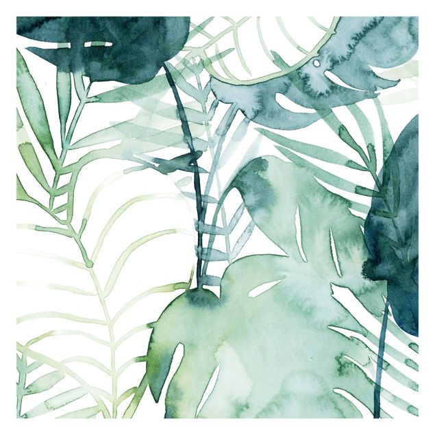 Fotobehang - Palm Fronds In Watercolour II