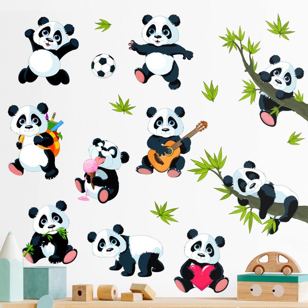 Muurstickers jungle Pandabar mega set