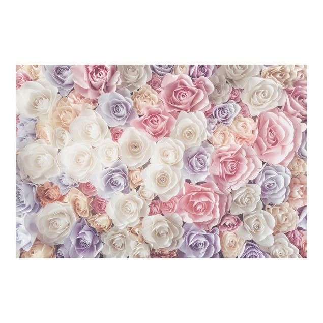 Fotobehang Pastel Paper Art Roses