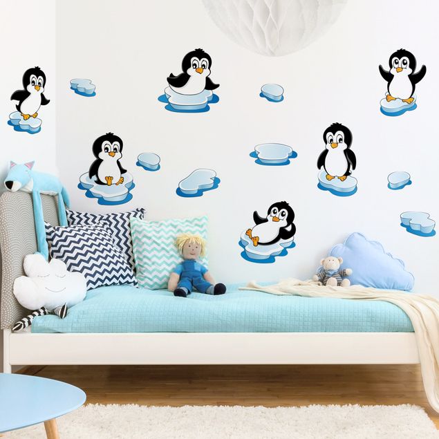 Muurstickers Penguin nursery set