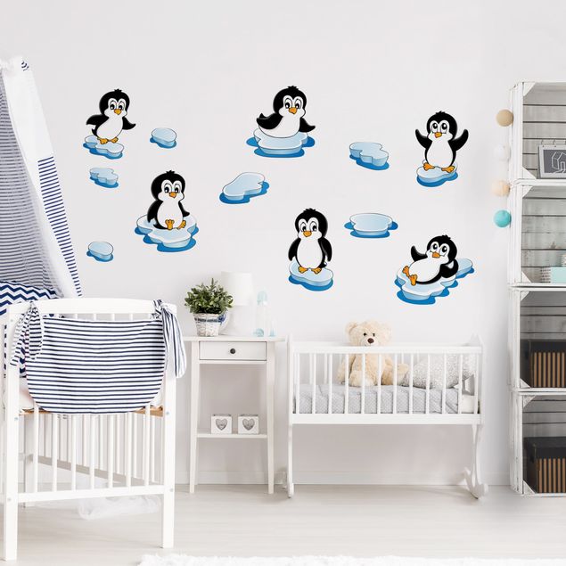 Muurstickers Penguin nursery set
