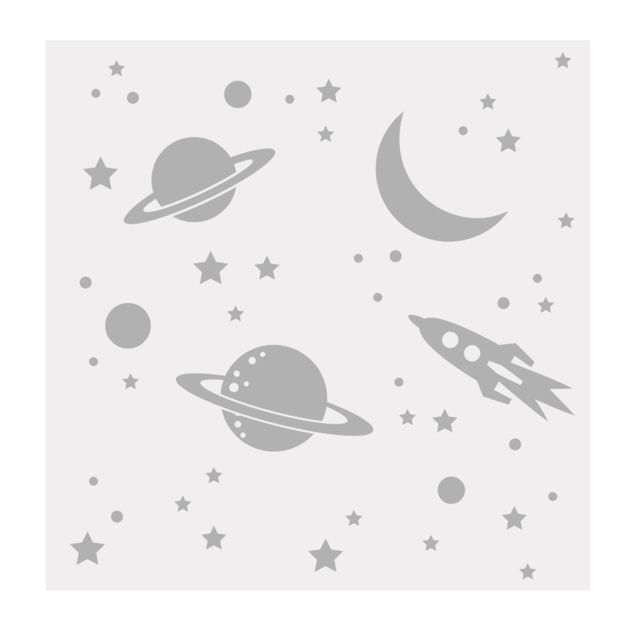 Raamfolie - Rocket Ship, Planets And Stars