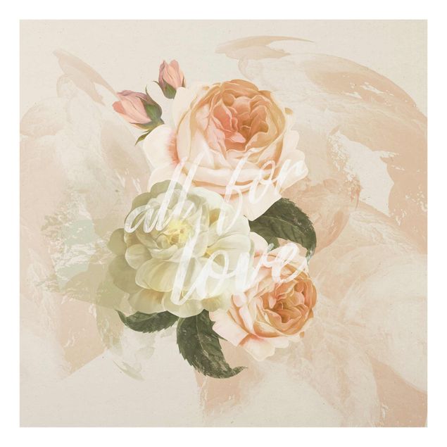 Glasschilderijen Roses - All for Love