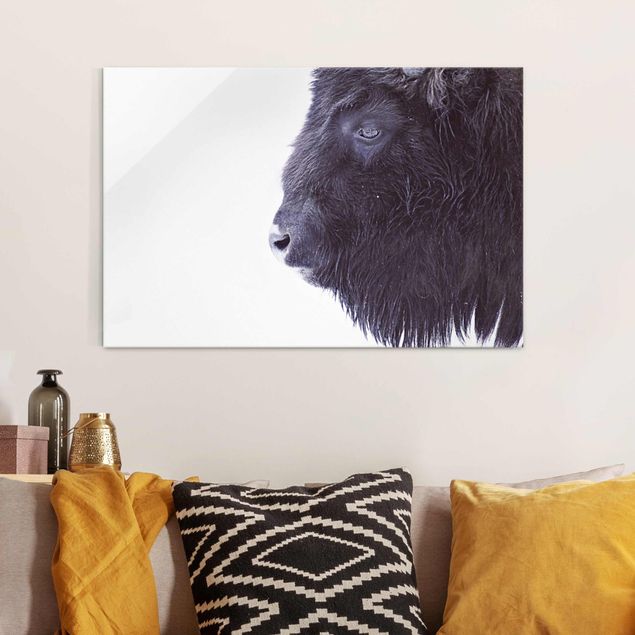 Glas Magnetboard Portrait Of A Black Buffalo