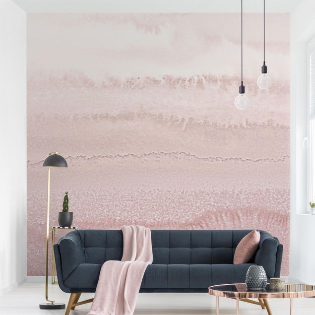 Patroonbehang Play Of Colours In Light Pink