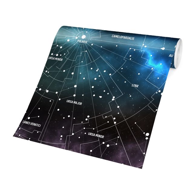 Patroonbehang Stellar Constellation Map Galactic Nebula