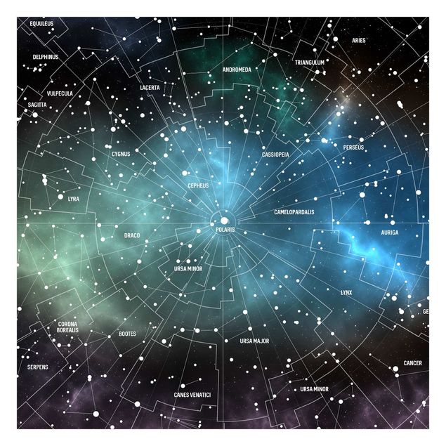 Patroonbehang Stellar Constellation Map Galactic Nebula