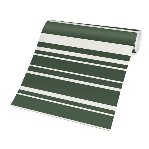 Fotobehang Stripes On Green Backdrop