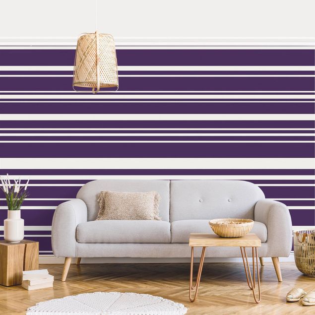 Fotobehang Stripes On Purple Backdrop