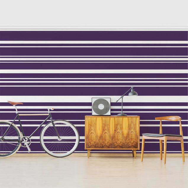 Fotobehang Stripes On Purple Backdrop