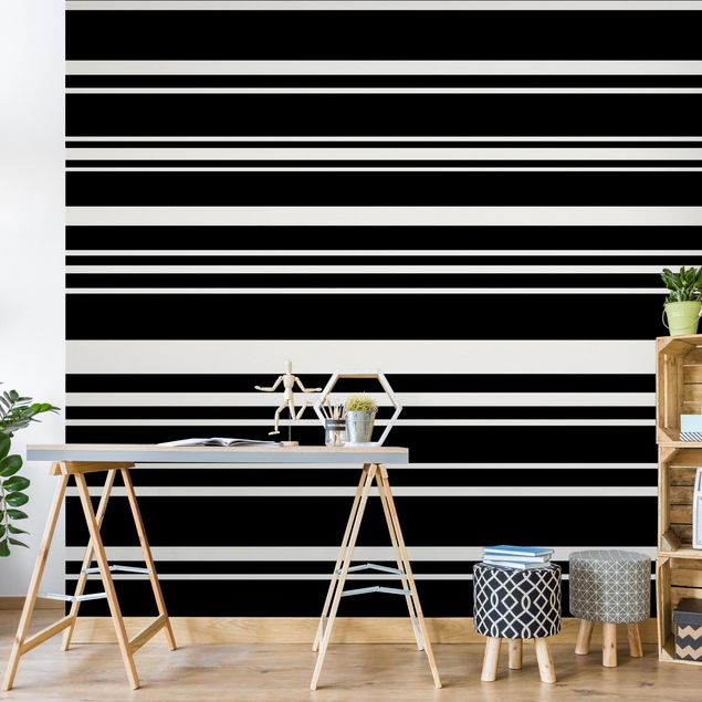 Fotobehang Stripes On Black Backdrop