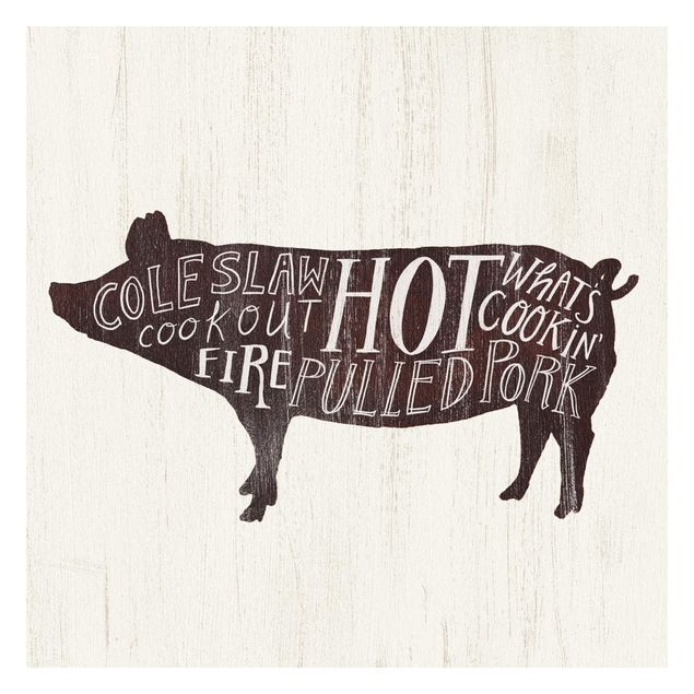 Fotobehang Farm BBQ - Pig