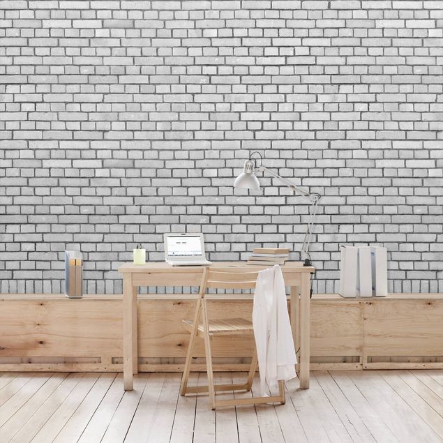 Fotobehang Brick Wall White